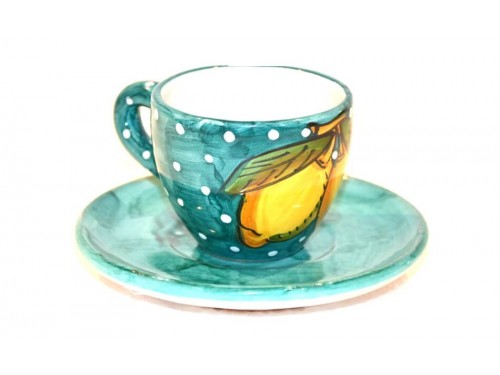 Espresso Cup & Saucer Lemon snow green