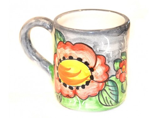 Mug Lemon Flowers grey