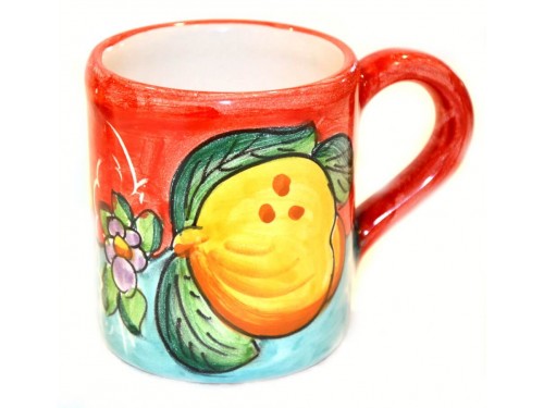 Mug Lemon Flowers red