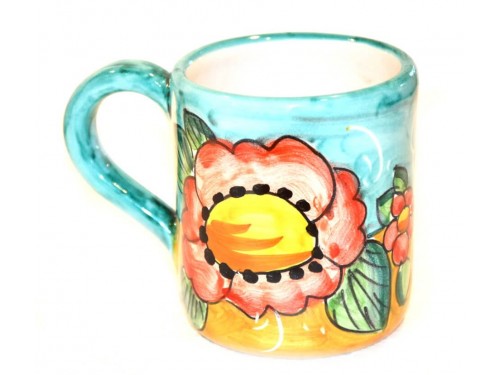 Mug Lemon Flowers aquamarine