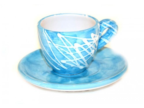 Espresso Cup & Saucer modern light blue