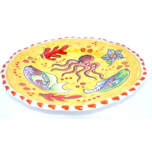Dinner Plate Fishes yellow Plates Piccadilly Costa d'Amalfi