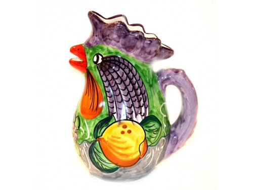 Pitcher Rooster Lemon flower green