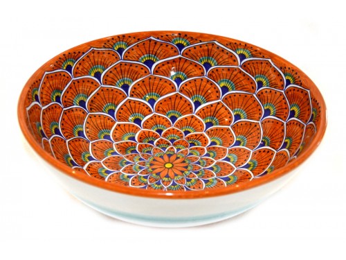 Round Bowl Peacock orange