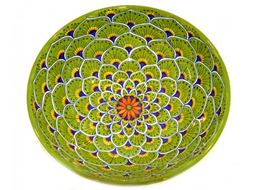 Round Bowl Peacock green