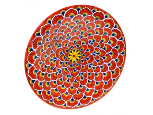 Wall Plate Peacock red