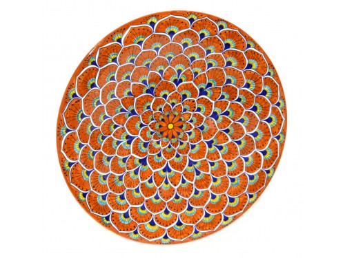 Wall Plate Peacock orange