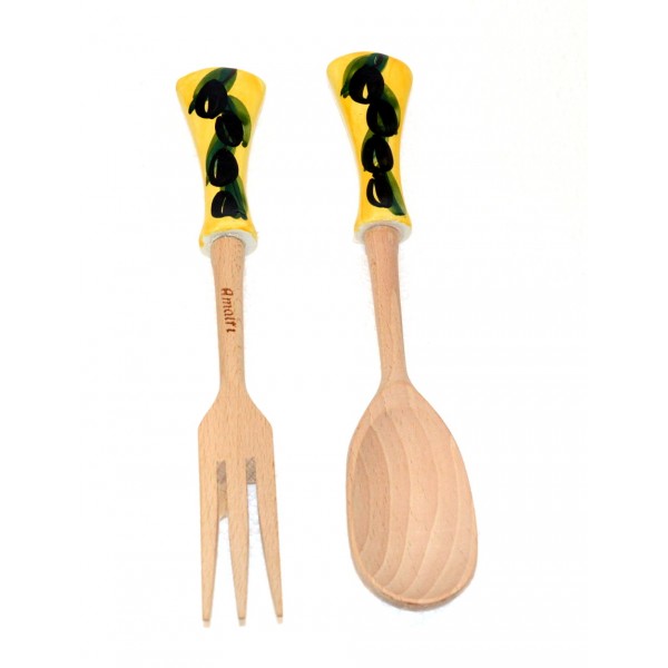 Geetery Portautensili In Legno Di Acacia Con Manico - Contenitore Per Posate, Tovaglioli, 23x15x11 Cm