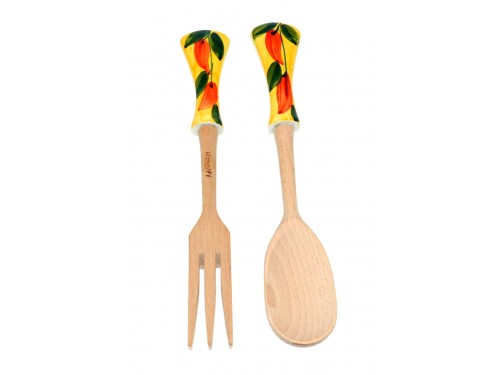 Salad Tongs Chili peppers wood