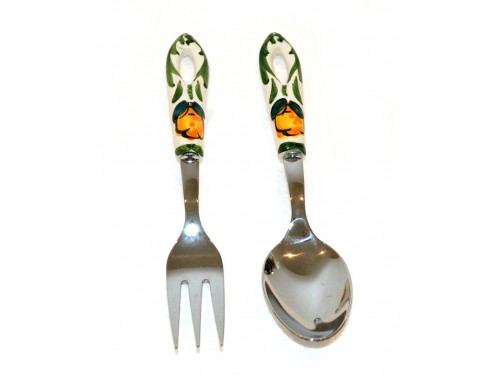 Salad Tongs Lemon green Steel