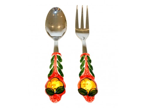 Salad Tongs Lemon red Steel