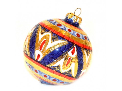 Pallina di Natale Bizantino Oro (rosso e blu)