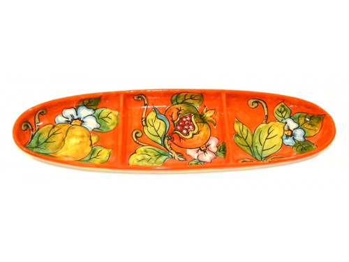Appetizer 3 spaces mix fruits orange
