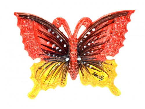 Butterfly Red & Yellow to hang (from 3,55 to 8,25 inches)