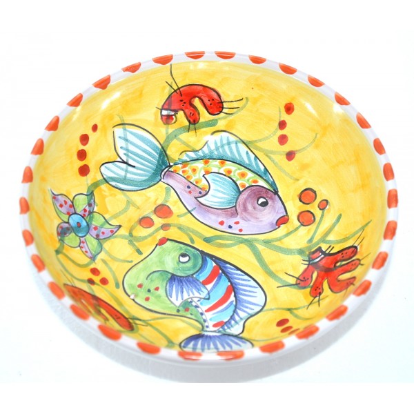 Soup bowl Fishes Yellow 7,05 inches Soup bowls / Pasta plates