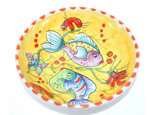 Soup bowl Fishes Yellow 7,05 inches