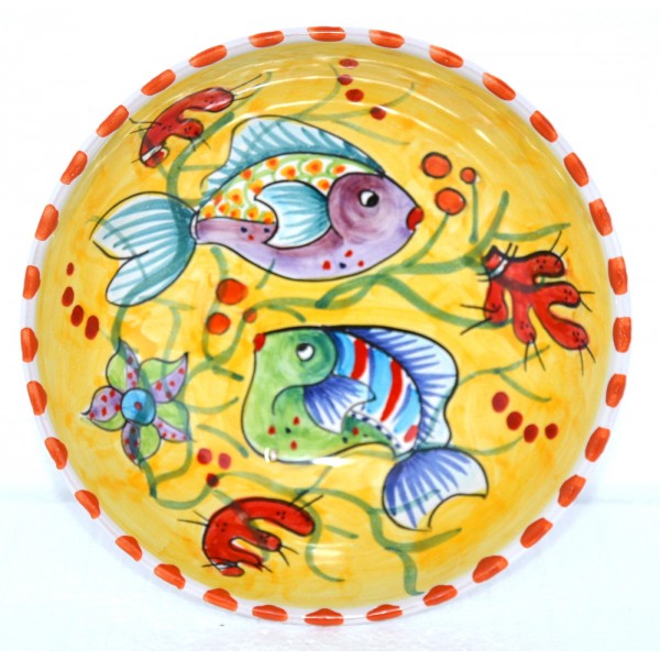 Soup bowl Fishes Yellow 7,05 inches Soup bowls / Pasta plates