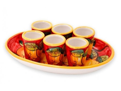 Limoncello Set Lemon Red 6 people