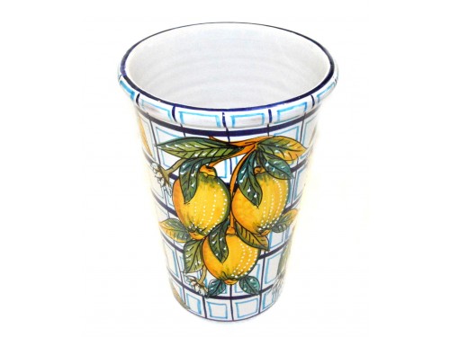 Vaso - Porta ghiaccio Limoni con quadrati blu