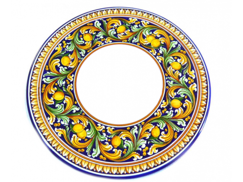 Tavolo da Pranzo Barocco Limoni Blu e Bianco (da 70 a 120 cm)