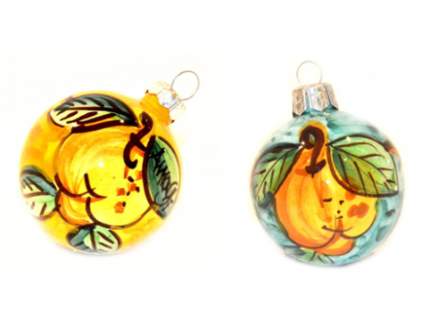 Christmas Ornaments Lemon yellow & green (2 pieces)