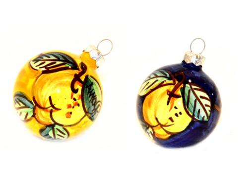 Christmas Ornaments Lemon yellow & blue (2 pieces)