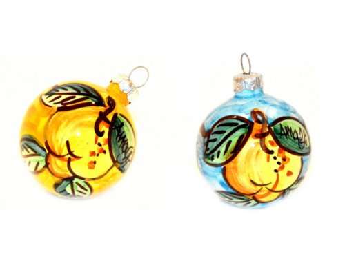 Christmas Ornaments Lemon yellow & light blue (2 pieces)