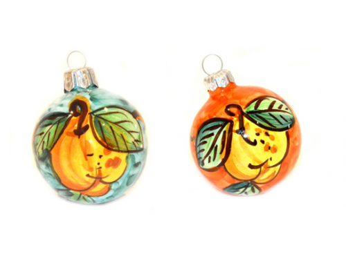 Christmas Ornaments Lemon green & orange (2 pieces)