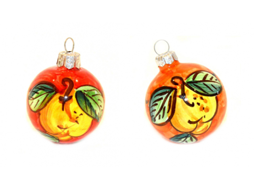 Christmas Ornaments Lemon red & orange (2 pieces)
