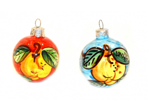 Christmas Ornaments Lemon red & light blue (2 pieces)
