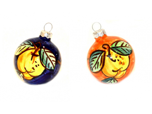 Christmas Ornaments Lemon orange & blue (2 pieces)