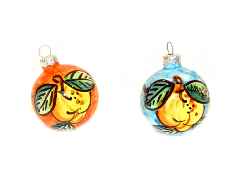 Christmas Ornaments Lemon orange & light blue (2 pieces)