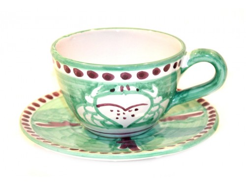 Cappuccino Cup & Saucer Crab Green