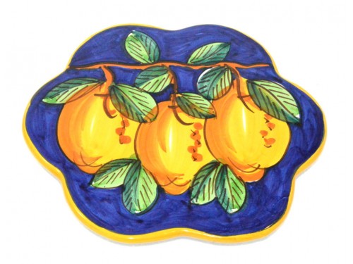 Trivet (flower shape) Lemon Blue