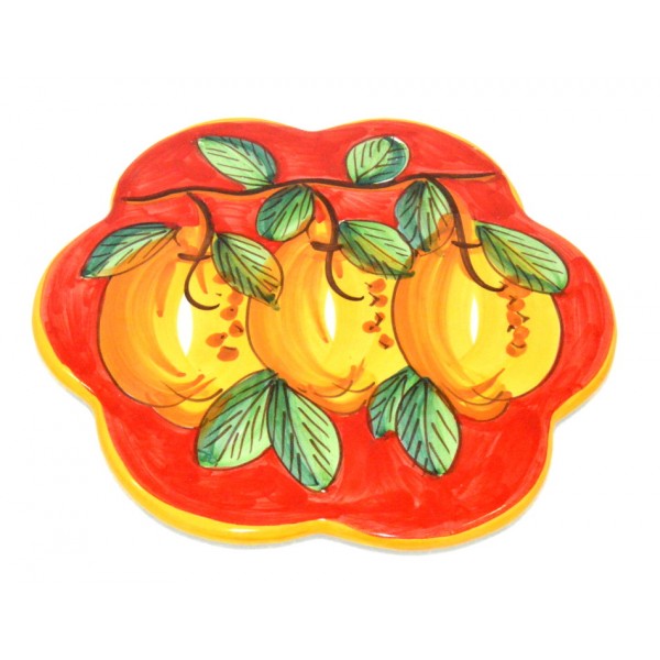 Sottopentola (forma fiore) Limoni Rosso