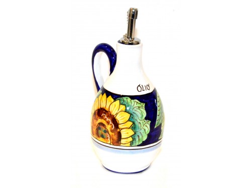 Bottiglia Olio Limoni Girasoli Blu
