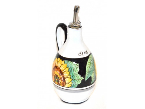 Bottiglia Olio Limoni Girasoli Nero