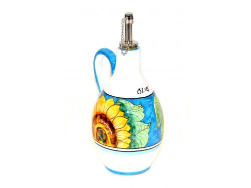 Bottiglia Olio Limoni Girasoli Celeste