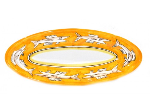 Oval Serving Platter "pointy" Anchovies Yellow (3 sizes)