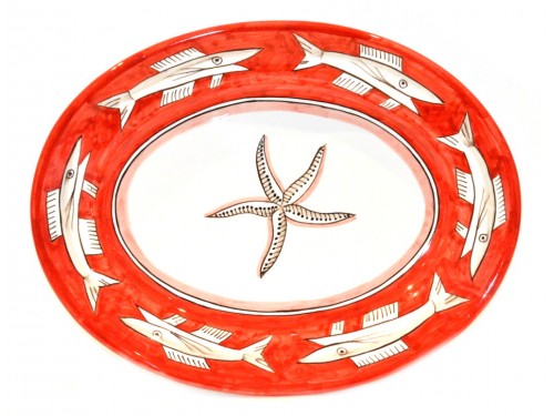 Oval Serving Platter Anchovies red (2 sizes)