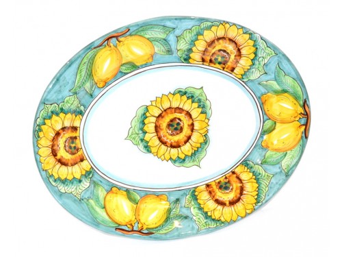 Oval Serving Plate Sunflower Green (2 sizes)