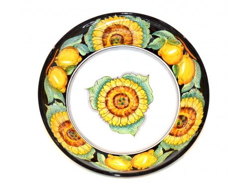 Serving Bowl Sunflower Lemon Black (3 sizes)