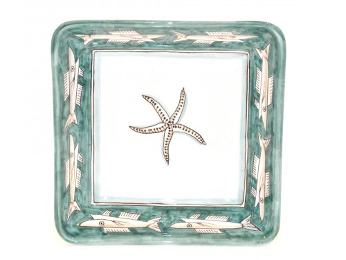 Square Bowl Anchovies Green 11,80 inches (to serve - centrepiece)