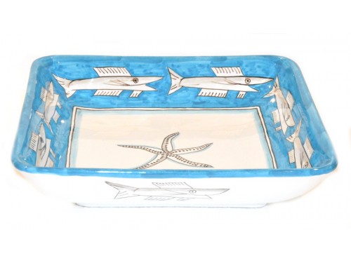 Square Bowl Anchovies Light Blue 11,80 inches (to serve - centrepiece)