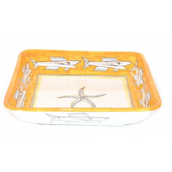 Square Bowl Anchovies yellow 11,80 inches (to serve - centrepiece)