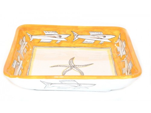 Square Bowl Anchovies yellow 11,80 inches (to serve - centrepiece)