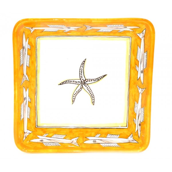 Square Bowl Anchovies yellow 11,80 inches (to serve - centrepiece)