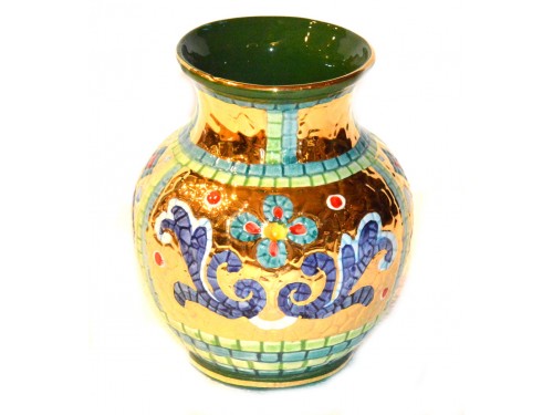 Vaso per tavolo Verde / Oro 16 cm
