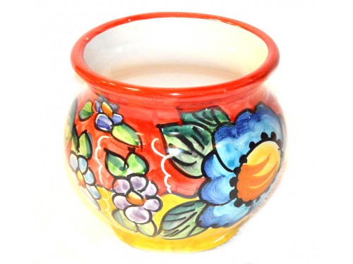 Porta fiori limoni e fiori 12 cm