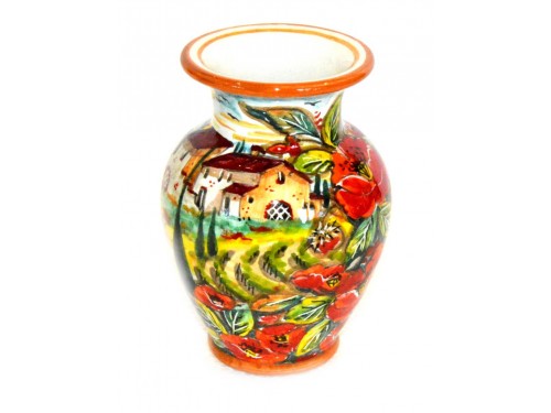 Vaso per tavolo veduta papaveri 15 cm